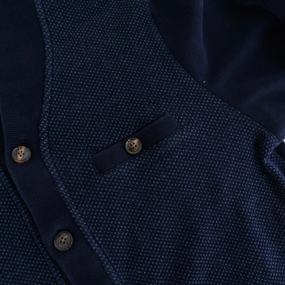 Ted Baker London Navy Cotton Blend Button Up Cardigan Sweater Size 5 - Picture 10 of 10